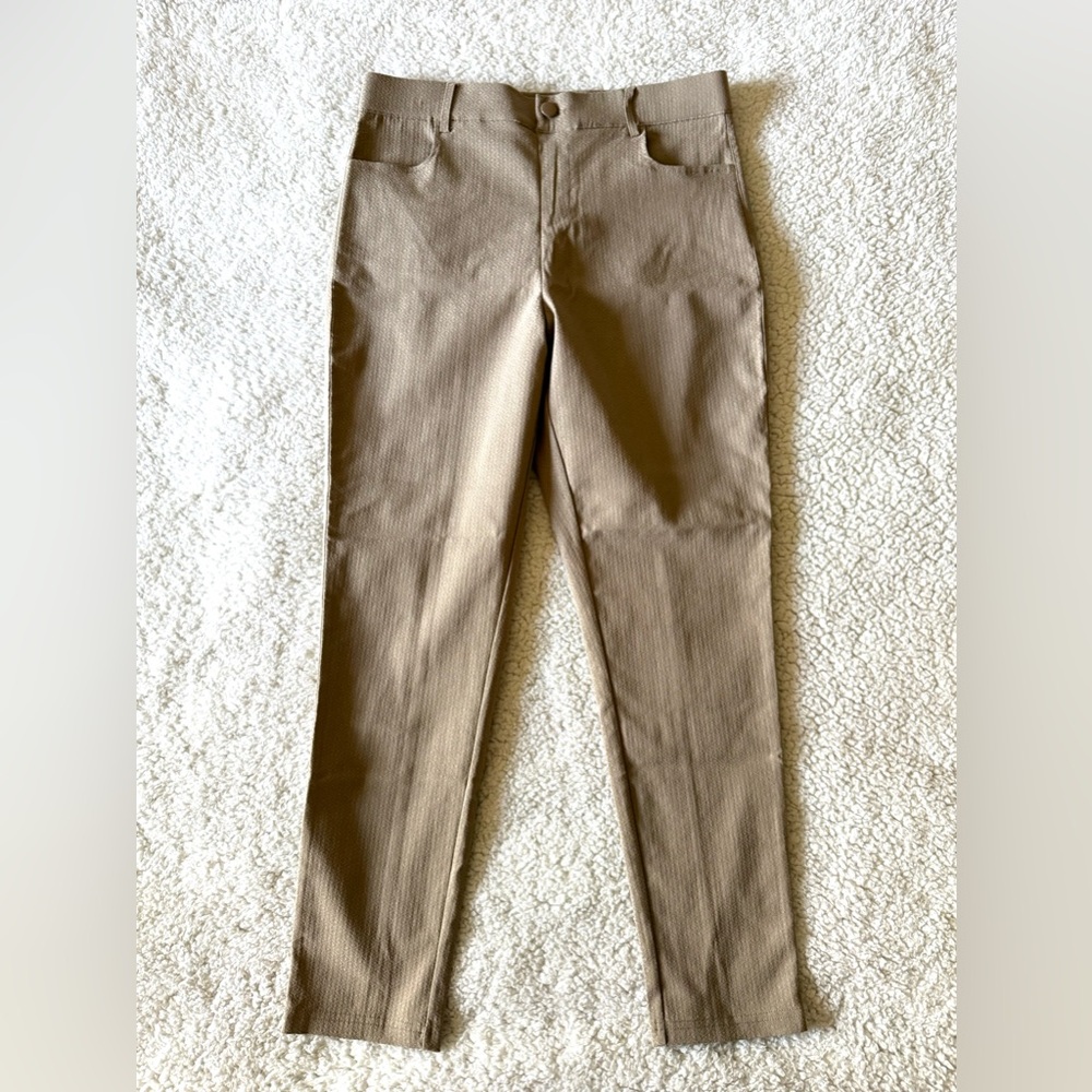 Mario Serrani Italy Women’s Camel Colour Textured Dress Pants Size Medium NEW